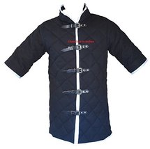 Thick Gambeson Medieval Padded Collar Short Sleeve 5 Buckle Armor ABS (3... - $64.58