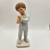 Vintage Goebel Hummel Boy In Blue Pajamas Holding Yellow Duck - $14.95