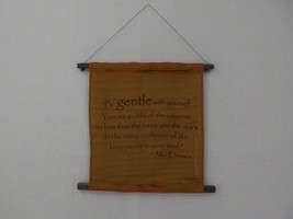 FABRIC WALL HANGING SCROLL MAX EHRMANN INSPIRATIONAL QUOTE IRIDESCENT BU... - $14.99