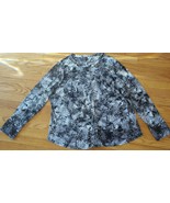 Womens DANA BUCHMAN Black &amp; White stretch blouse Shirt Top Plus Size 1X EUC - $12.86