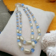 Blue and white 2 strand necklace, "Japan" - $25.00