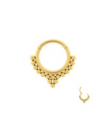 Gold Plated Stainless Steel Hinge Septum Clicker with Multi Balls - £12.49 GBP