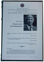 New John Updike Memories Of The Ford Administration Signed 1ST Edition Franklin - £59.17 GBP