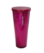 Hot Pink Fuchsia Foil STARBUCKS Drinking Travel Tumbler 24oz  Venti No S... - $474.80 MXN
