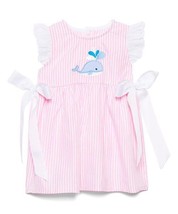 $45 Everlasting Heirloom Stripe Bow-Accent Angel-Sleeve Dress Size 12-18... - $16.53