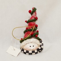 Santa Face Tall Garland Hat Ornament  3&quot;  Christmas World Market Damaged Holiday - £11.96 GBP