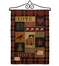 Primitive Collage Love Hope Burlap - Impressions Decorative Metal Wall Hanger Ga - £27.15 GBP
