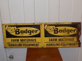 Vintage Badger Farm Equipment Embossed Corner Metal Sign - $4,613.39 MXN