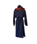 Vintage Investment Hooded Belted Trenchcoat Blue and Red Women&#39;s Size 10 - £44.39 GBP