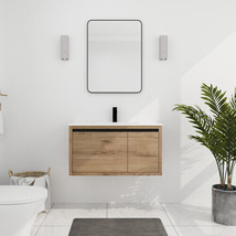 36 Inch Wall Mounted Bathroom Vanity With Gel Sink - £435.29 GBP