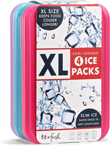 Cool Coolers by  4 Pack XL Slim Ice Packs, Quick Freeze Space Saving Reusable Ic - £11.02 GBP