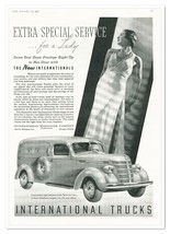 Print Ad International Delivery Trucks For a Lady Vintage 1937 Advertisement - £9.79 GBP