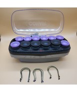 Conair Heat Waves Hot Rollers 12 Jumbo Hair Curlers 11 Clips Pageant Wed... - $24.95