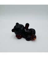 Fenton Art Glass 1990-91 Ruby Red Reclining Bear Figurine MCM Vintage Re... - $58.50