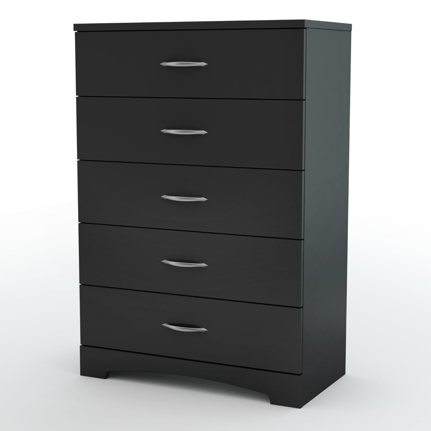 Primary image for Modern 5-Drawer Bedroom Chest in Black Wood Finish