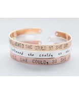 She Believed She Could so She Did bracelet silver rose gold feminist bra... - £20.78 GBP