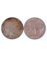 Lote De Dos Monedas Buffalo (1934 Y 1935)-D En Condición XF, Color Natural - $57.70