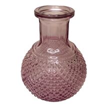 Small Transparent Purple Colored Diamond-Cut Design Glass Bud Vase H = 4... - $14.60