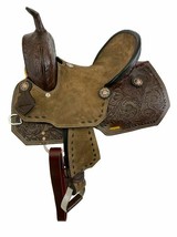 Western Horse Barrel Racing Saddle Brown Roughout Leather 12&quot; 13&quot; 15&quot; - $439.92+