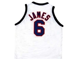Lebron James #6 Team USA New Men Basketball Jersey White Any Size image 5