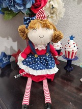 Memorial Day Patriotic Americana 4th of July Shelf Sitter Doll Decor 22&quot; - £23.67 GBP
