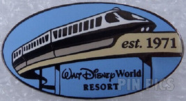 Disney Transportation Black Monorail Resort Monorail Est 1971 pin - £12.47 GBP