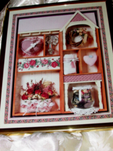 metal GOLD FRAMED PICTURE pink nostalgic feminine items 8 x 10 (pntry) - £7.39 GBP