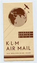 KLM Air Mail Brochure Royal Dutch Air Lines 1933 Route Map East &amp; West B... - £76.31 GBP