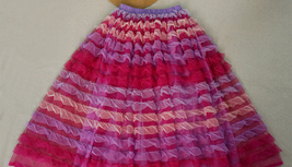 Pastel Pink Tiered Midi Tulle Skirts Women Plus Size Layered Tulle Skirt image 2