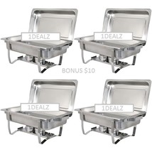 4 PACK CATERING STAINLESS STEEL CHAFER CHAFING DISH SETS 8 QT PARTY PACK... - £314.23 GBP