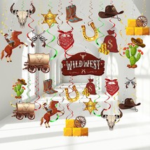 55 Pcs West Cowboy Themed Party Decor Wild Western Theme Party Hanging S... - £15.97 GBP