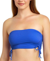 California Waves Juniors Ribbed Adjustable Side Tie Bandeau Bikini Top XS NWT - £7.18 GBP