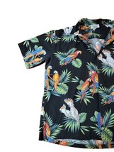 Vintage Pacific Legend Black Shirt Mens 2XL Button Up Parrot Hawaiian USA Made - £23.59 GBP