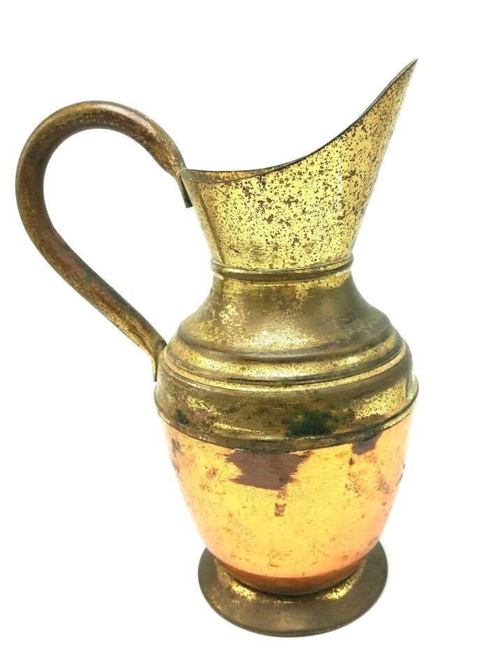 PEERAGE Vintage Copper Brass Milk Ale Wine Water Jug Beer Pouring Spout ... - $14.80