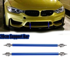 2pcs Car Universal Bumper Lip Splitter Blue Rod Strut Tie Bar Support 20CM - £8.60 GBP