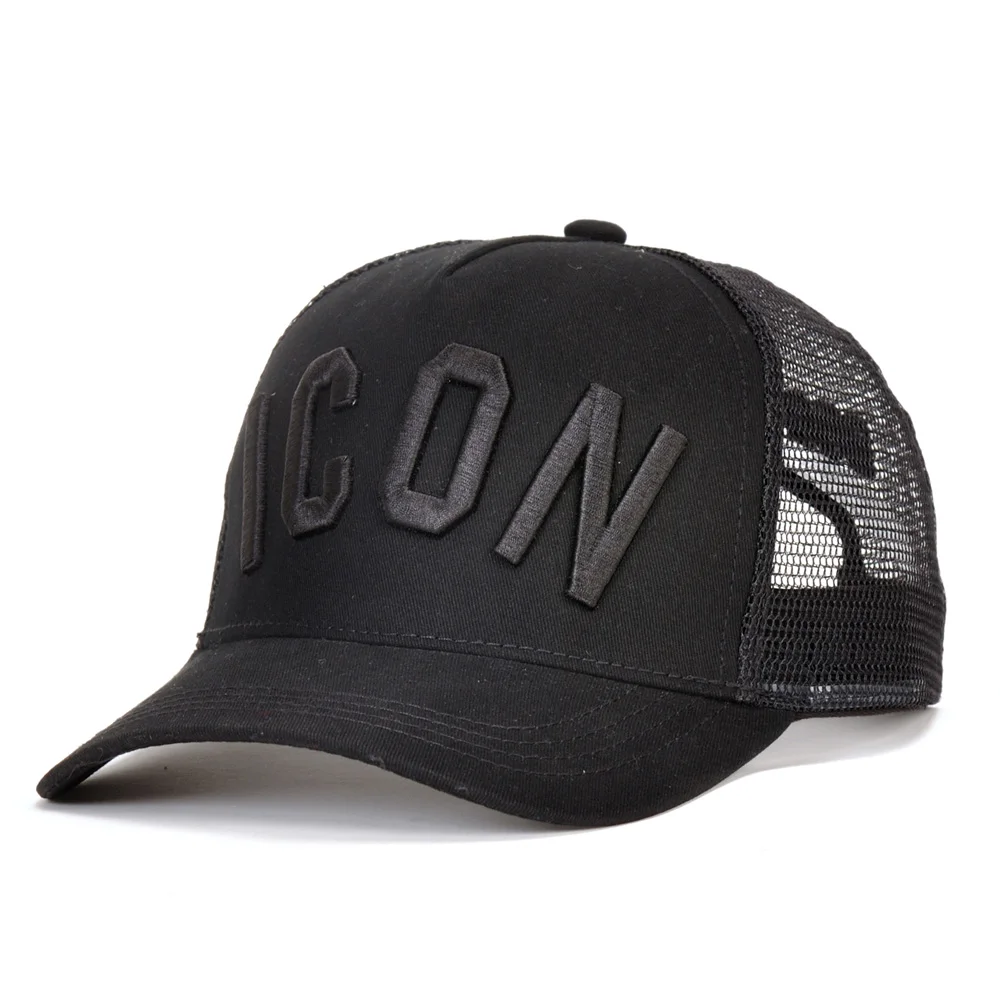 DSQICOND2 Cotton Summer Baseball Cap for Men Women Embroidery ICON Black Dad Hat - £31.54 GBP