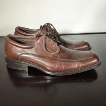 CLAIBORNE Mens Sz 10.5  Stylish Brown Leather Lace Up Oxfords Dress Shoes. Nice! - £18.17 GBP