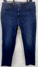 Lee Jeans Men&#39;s Size 40x32 Straight Tapered Denim Blue Pants Comfort Str... - $14.84