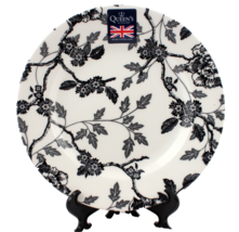 Queen&#39;s Churchill Salad Plate 8 Inch Black Floral New With Tag Multiples - $25.99
