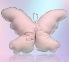 Butterfly Shape Throw Pillow Embroidered Filled Cushion Baby Girl Bed De... - $27.23