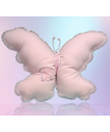 Butterfly Shape Throw Pillow Embroidered Filled Cushion Baby Girl Bed De... - $27.23