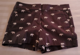 Ann Taylor Loft The Riviera Gray &amp; White Elephant Print Shorts Size 8P  ... - £13.22 GBP
