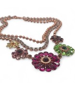 COACH Poppy Swarovski Crystal Flower 3 Strand Statement Necklace - $1,383.30 MXN