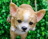 Deer Head Chihuahua Puppy Dog On Branch Swing Hanger Wall Decor Figurine - $30.99