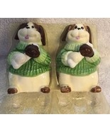 VINTAGE GKRO PORCELAIN DOGS IN SWEATERS SALT AND PEPPER SHAKERS - $9.99