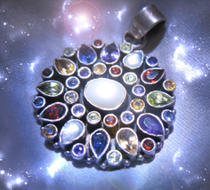 Haunted Multi Gem Amulet Illuminati All Is Divine Powerful Mystical Treasure - £222.83 GBP