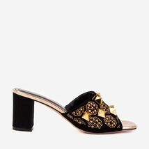 The Chantilly Black Glitter Leather Women Sandal image 2
