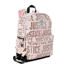 Justice Girls 17&quot; Laptop Backpack with Lanyard Pink Metallic - £23.44 GBP