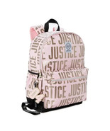 Justice Girls 17&quot; Laptop Backpack with Lanyard Pink Metallic - £23.97 GBP