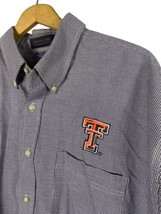 Texas Tech Red Raiders Shirt 2XL Button Down Black Gray Houndstooth Prin... - £36.53 GBP
